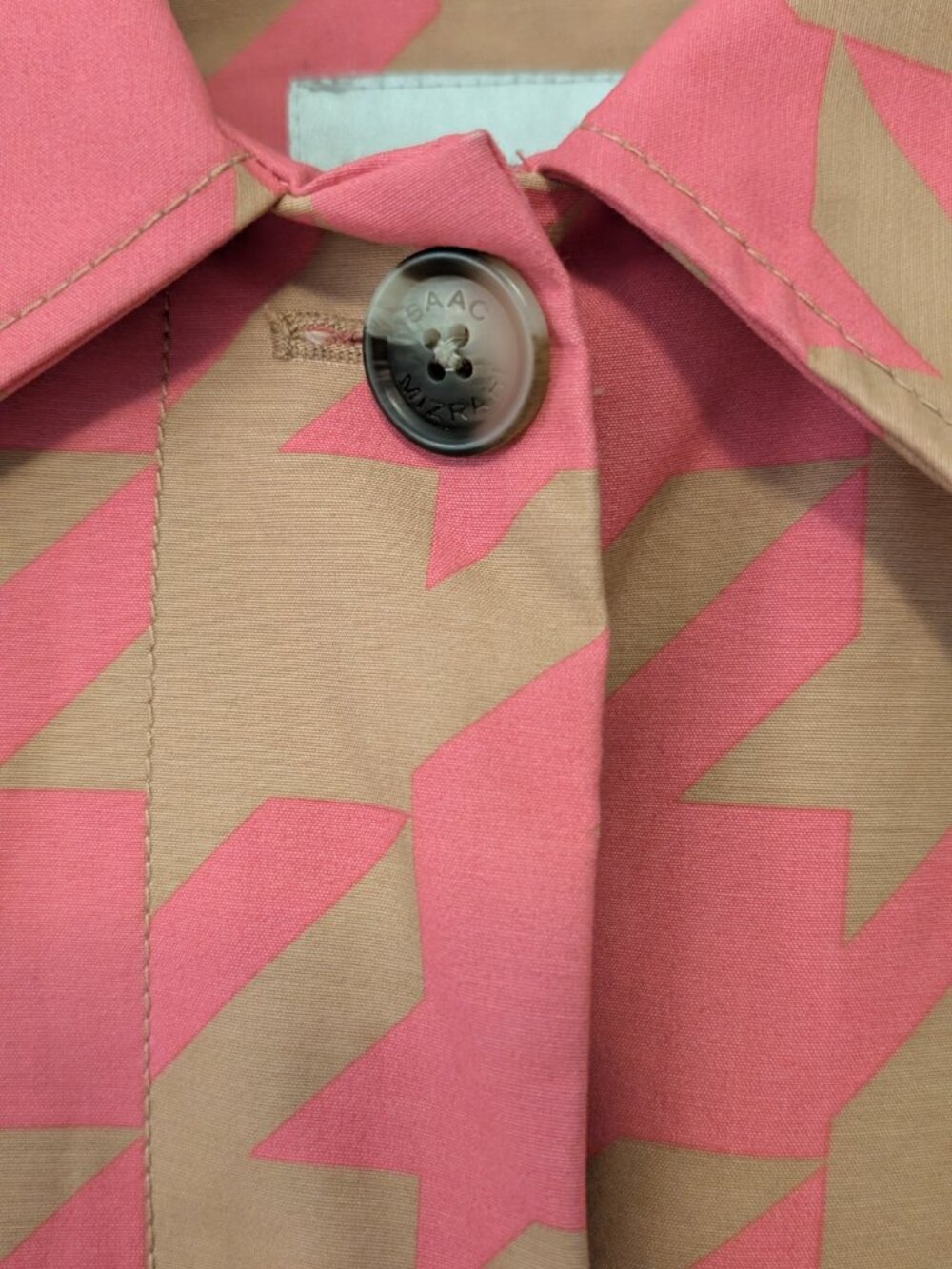 Isaac Mizrahi for Target 20th Anniversary Houndstooth Coat | XS | Pink & Tan - Picture 5 of 8